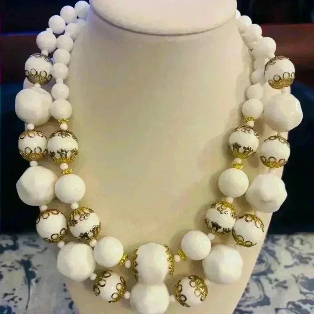 Woman’s white bone necklace